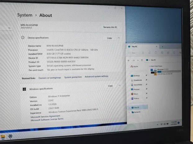 Lenovo L590 i5 8Gen 8gb 256ssd 15.6FHD