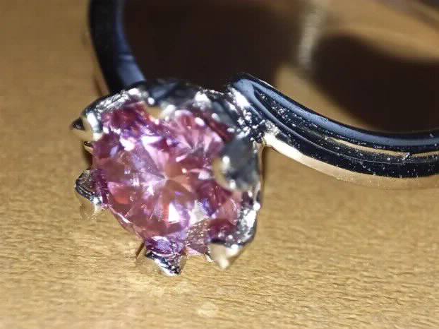 S925 Srebrni Prsten s Roze Mojsanit Dijamantom od 1CT/6,5mm