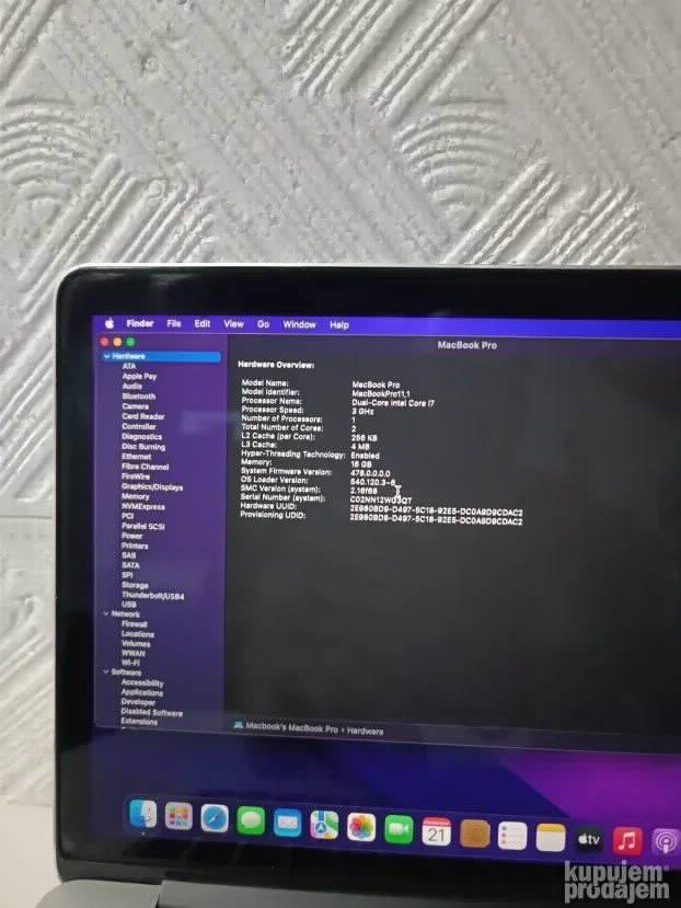 Macbook Pro i7 16gb 128ssd 13inch