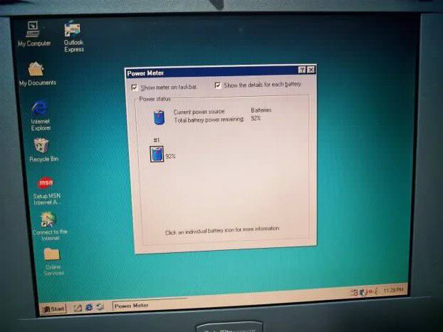 RETRO Toshiba pentium 1 366 64mb ram 10gb windows 98 comport