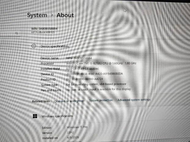 Hp Probook 430 G5 i5 8gen 8gb 128ssd 14inch FHD