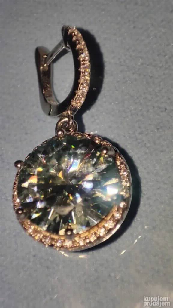 TOP S925 Mindjuse sa 2 Mojsanit Dijamanta od 11mm / 5CT