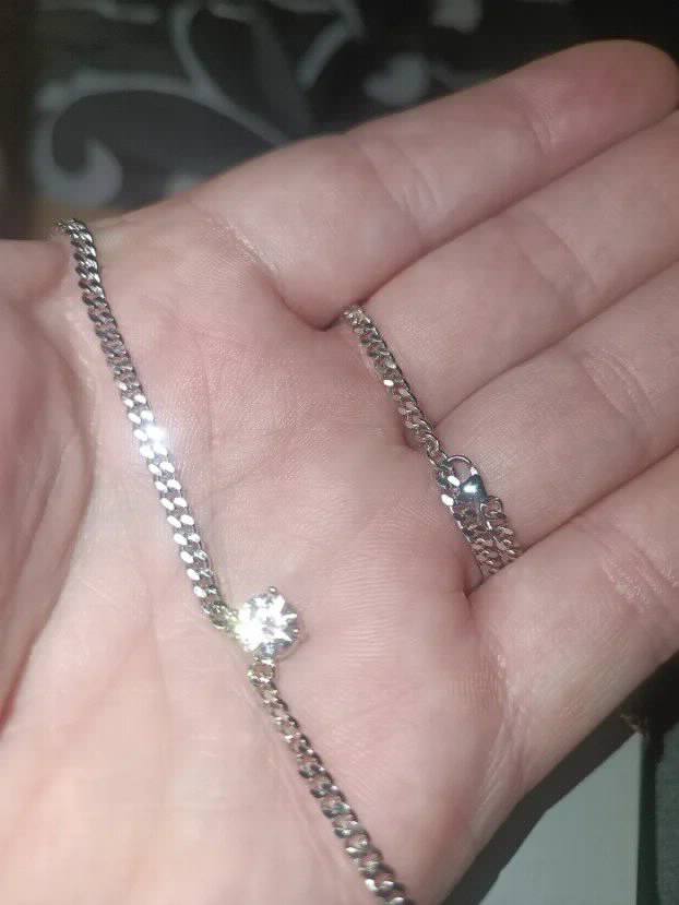 TOP masivna ogrlica 40-45cm sa Mojsanit Dijamantom 1CT/6,5mm
