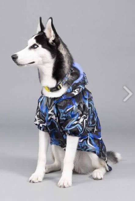 Lindodogs Blue Star Polar Fleece Waterproof Raincoat Size 7
