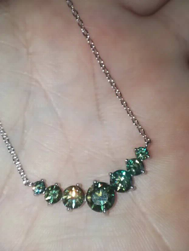 TOP S925 Ogrlica sa 7 Mojsanit Dijamanata 2,8 CT