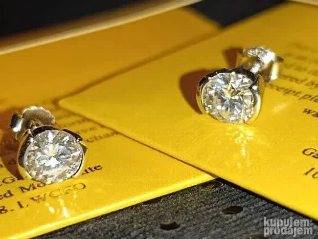 PREMIUM S925 Mindjuse  2 Mojsanit Dijamanta od po 1CT/6,5mm