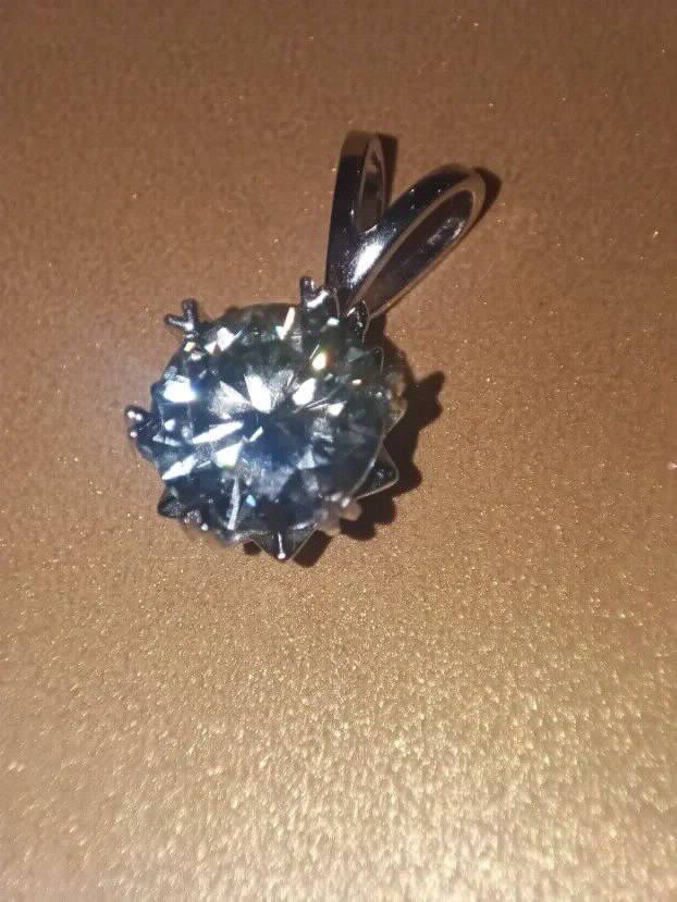 S925 Privezak sa Mojsanit Dijamantom od 3CT/9mm