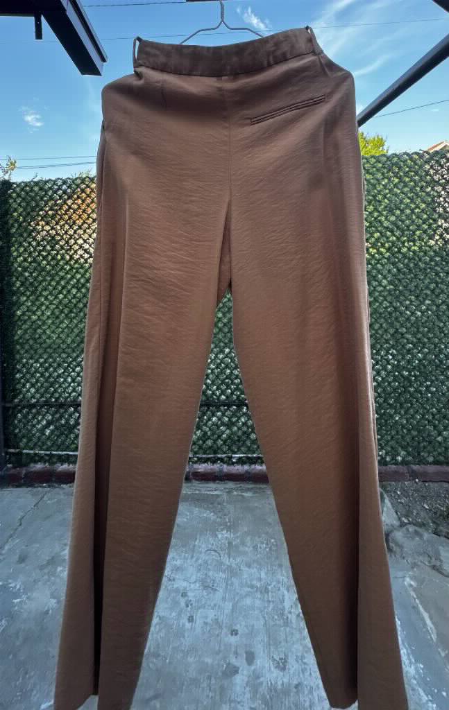 Zara pantalone dubok struk široke nogavice