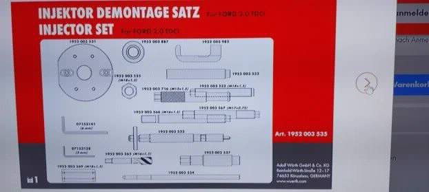 Wurth set reparaciju vadjenje skidanje dizni Ford 2.0 TDCI
