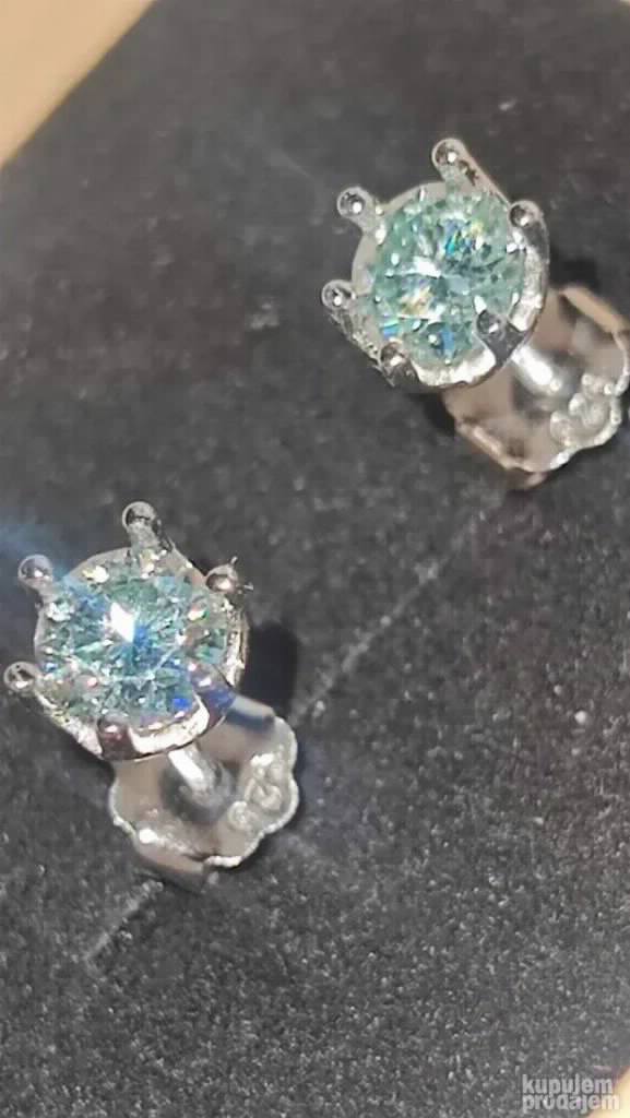 S925 mindjuse Mojsanit Dijamanti 0,5CT - 5mm X 2