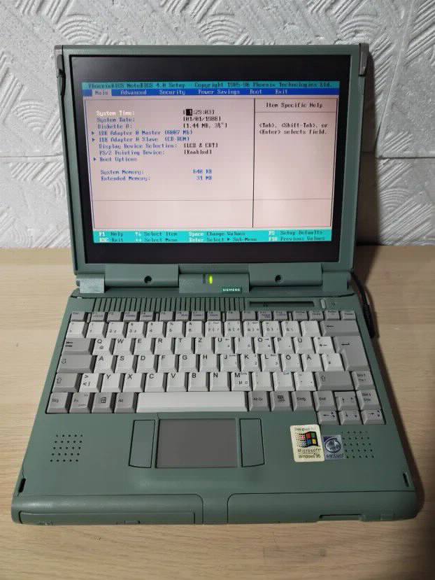 RETRO siemens 233mhz 32ram 6gb windows 98 com lpt