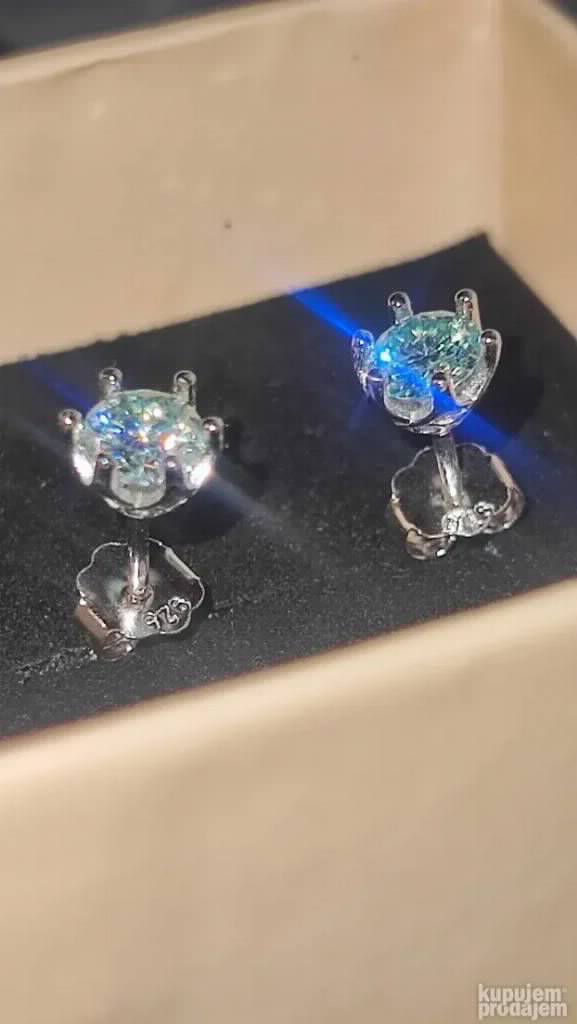S925 mindjuse Mojsanit Dijamanti 0,5CT - 5mm X 2